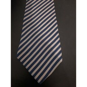Perry Ellis Portfolio Tie USA Blue Gold Stripe Italian Silk RN30187